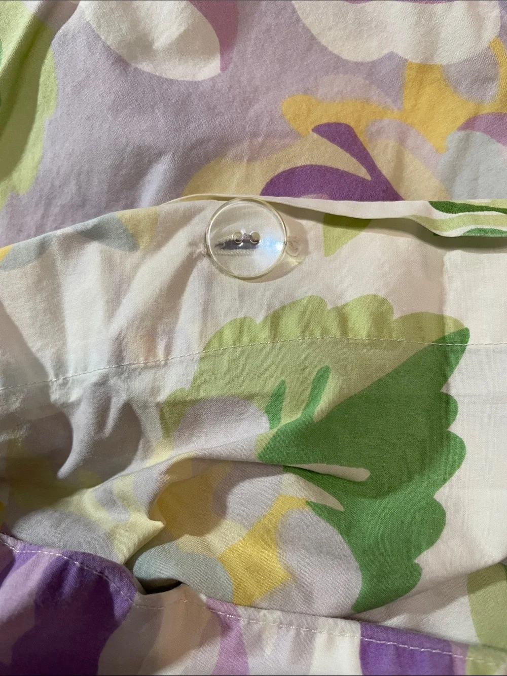 Pottery Barn Kids Lavender Floral 100%Cotton Duvet with Yellow and Green Accents